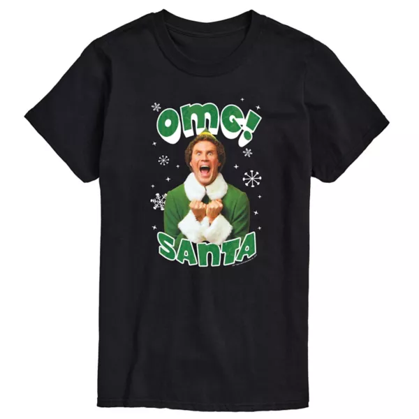 

Футболка Men'S elf omg santa elf Licensed Character, черный