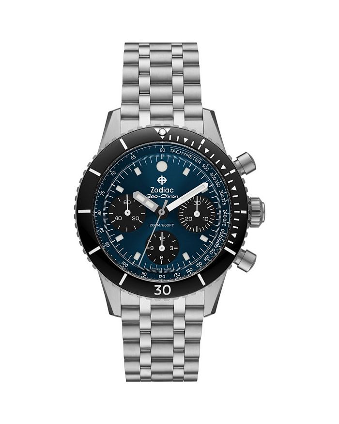 

Часы Sea-Chron Automatic из нержавеющей стали, 42 мм Zodiac, синий