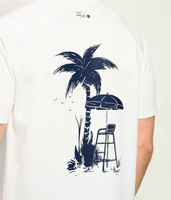 Мужская футболка хлопковая Lacoste, белый — фото 4