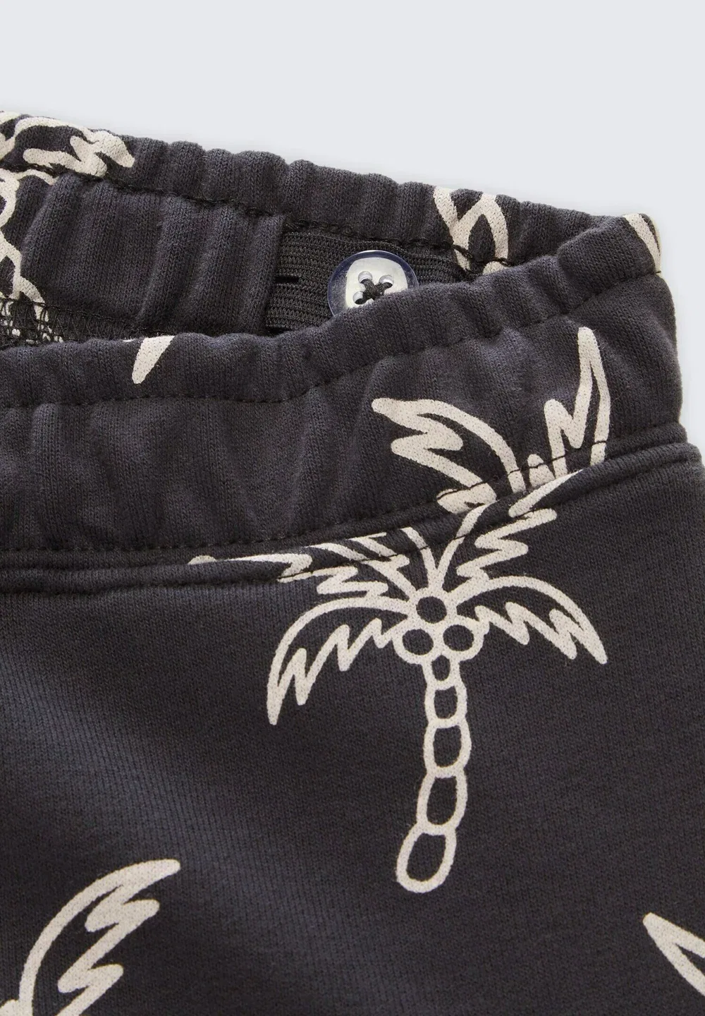 Шорты Hosen & Chino mit Muster - спортивные штаны Tom Tailor, Grey White Sketched Palm Trees — фото 3