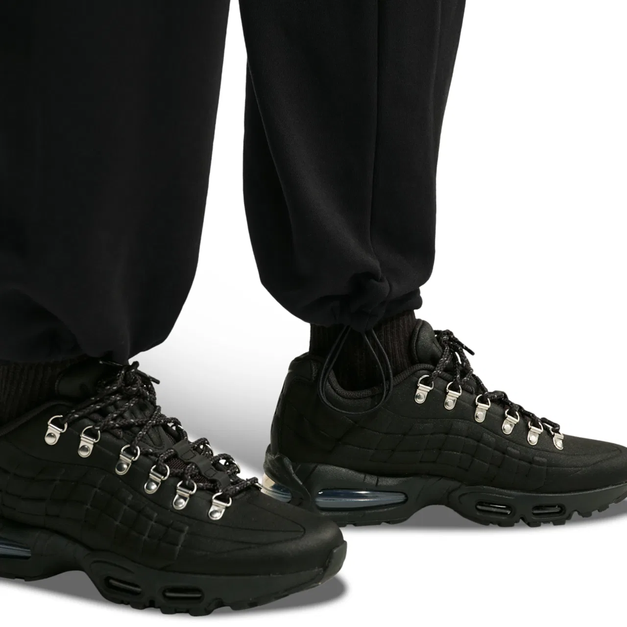 Мужские спортивные штаны свободного кроя с флисом Nike Solo Basketball Bungee Concept, Black/Sail — фото 4
