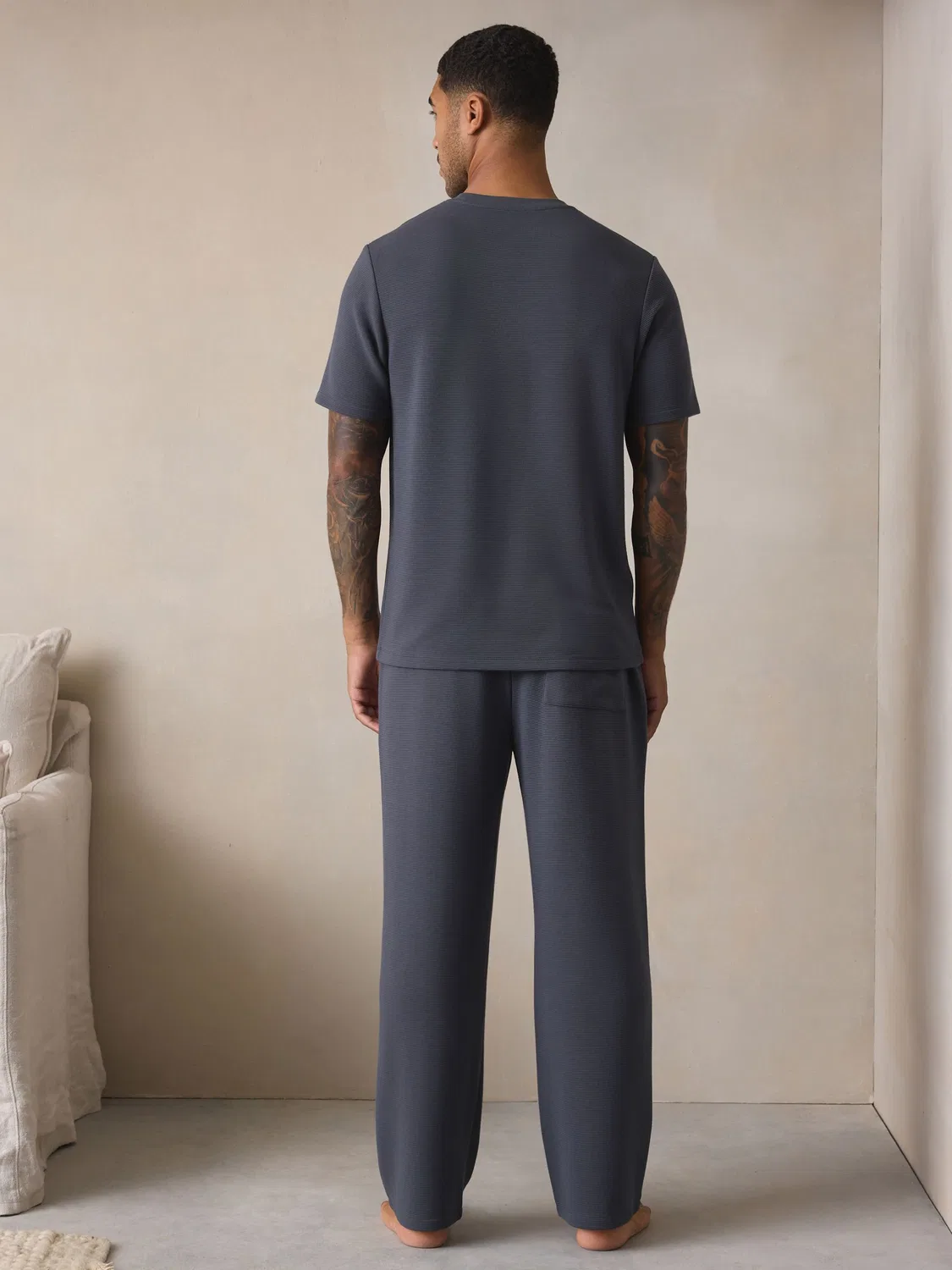 Пижама Next из смеси TENCEL Modal, серая — фото 4