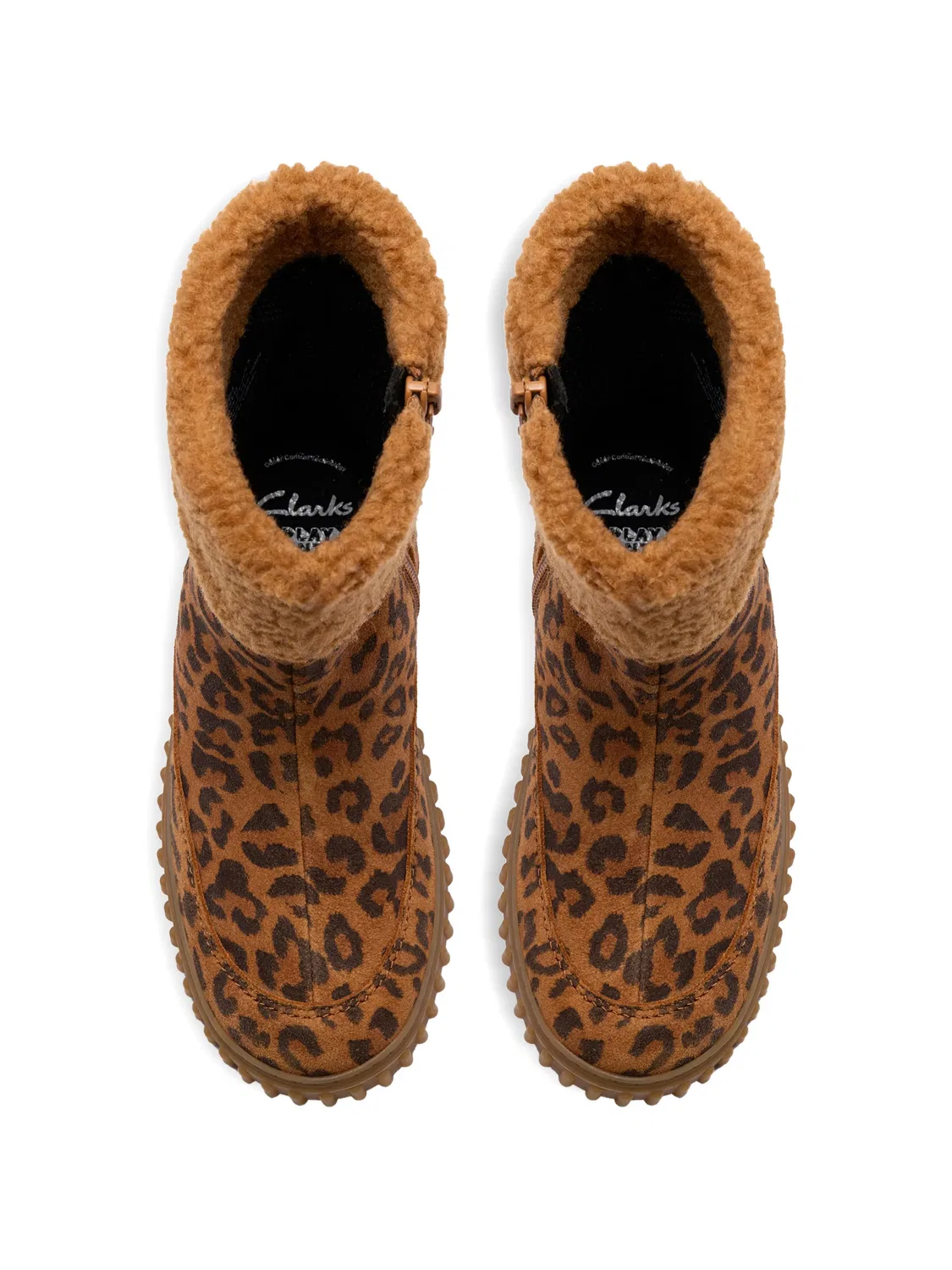 Зимние сапоги Cove Snug с леопардовым принтом Clarks Kids, коричневый — фото 4