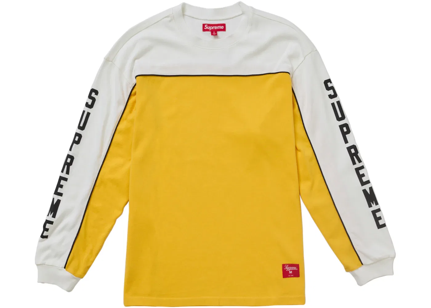 Мужская футболка Supreme Paneled Piping L/S Top, White