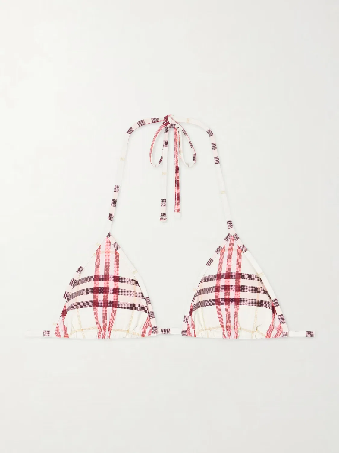 Верх от бикини Burberry, клетчатый фасон, розовый
