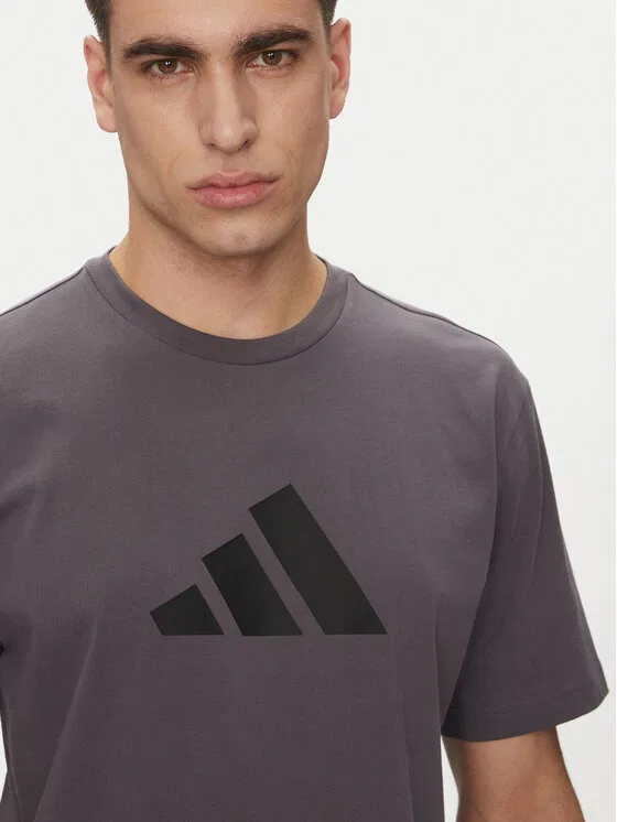 Футболка regular fit Future Icons 3 Bar Logo Adidas, серый — фото 4