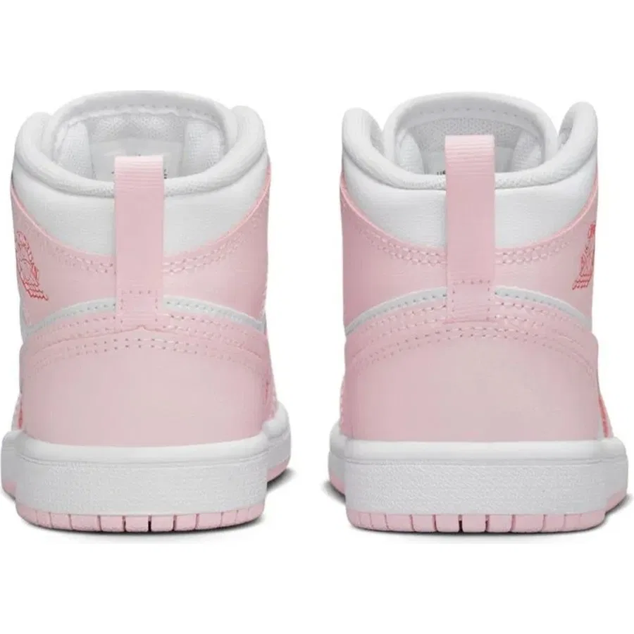 Кроссовки Nike Air Jordan 1 Mid PS Leather Unisex, Бело-розовый — фото 4