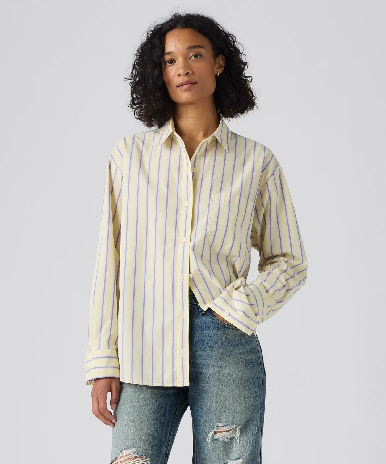 Женская рубашка-бойфренд с длинным рукавомLevi's Harlee Boyfriend Shirt, Желтая — фото 2