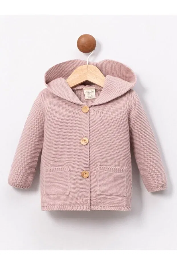 Детский кардиган с капюшоном и ушками Cumino, Pink