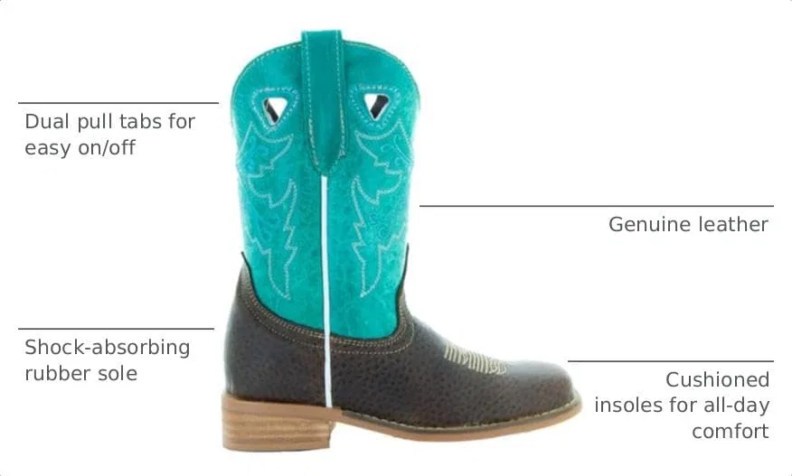 Детские ботинки для девочек с контрастным дизайном Soto Boots K3005, Turquoise-Rubber — фото 3