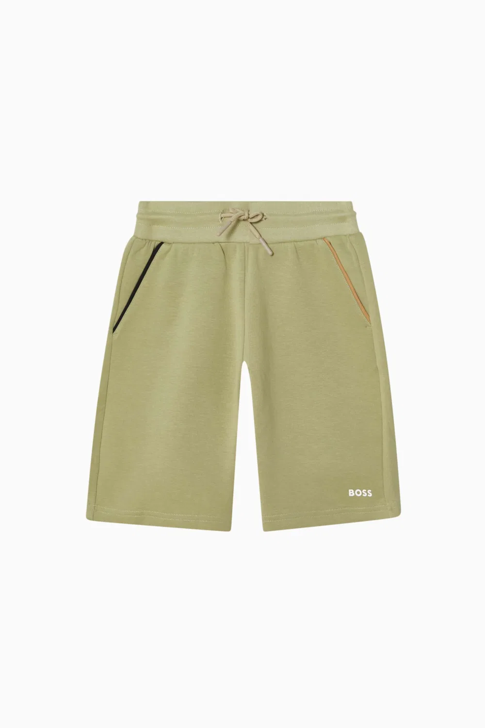 Шорты из футера с логотипом BOSS Kidswear, зеленый