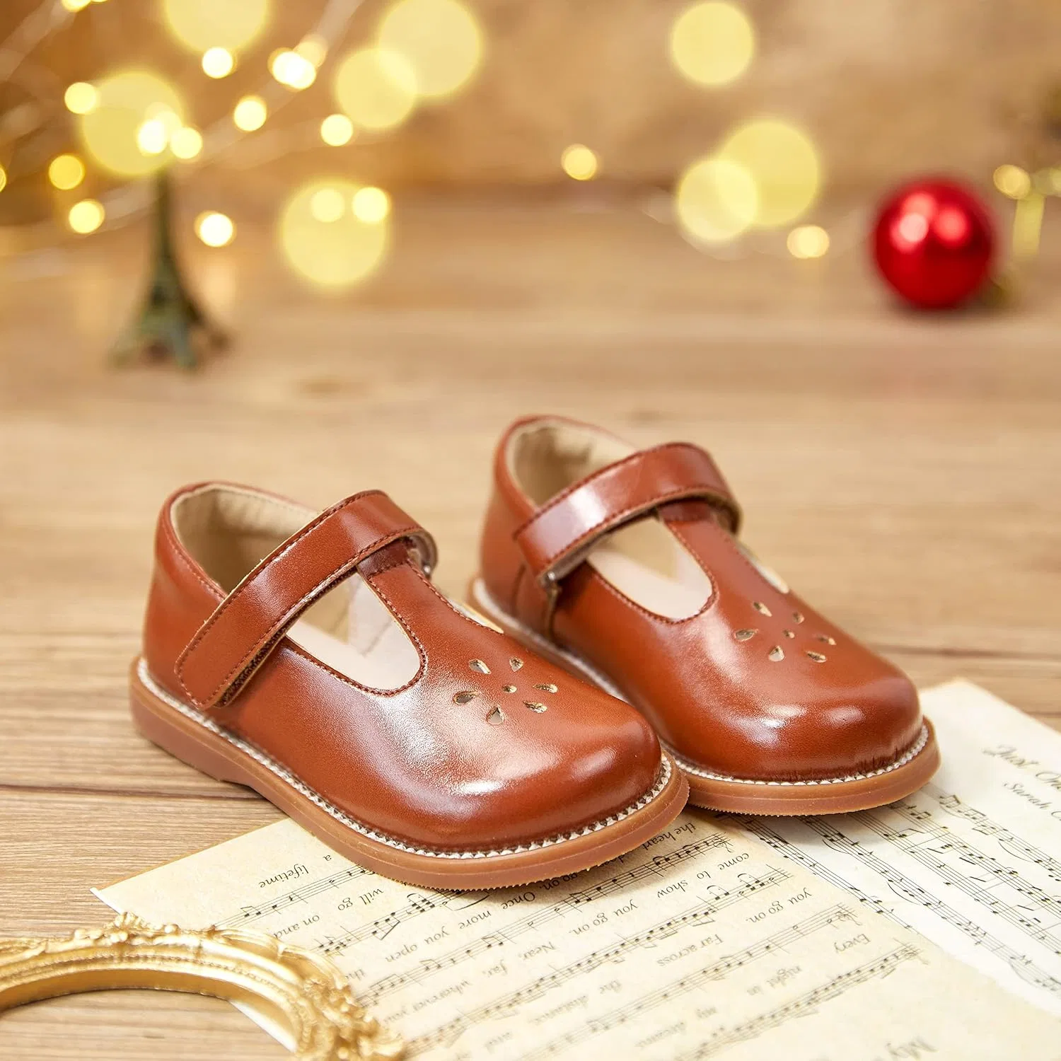 Детские туфли Мэри Джейн для девочек GINFIVE, Brown — фото 4