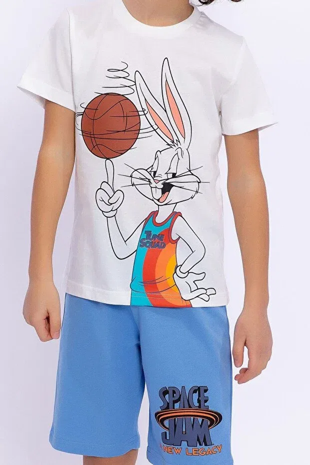 Детские шорты для мальчиков хлопковые Bugs Bunny Licensed Space Jam Cream Boys Bermuda Suit Lola & Bugs Bunny, Nude Color — фото 4