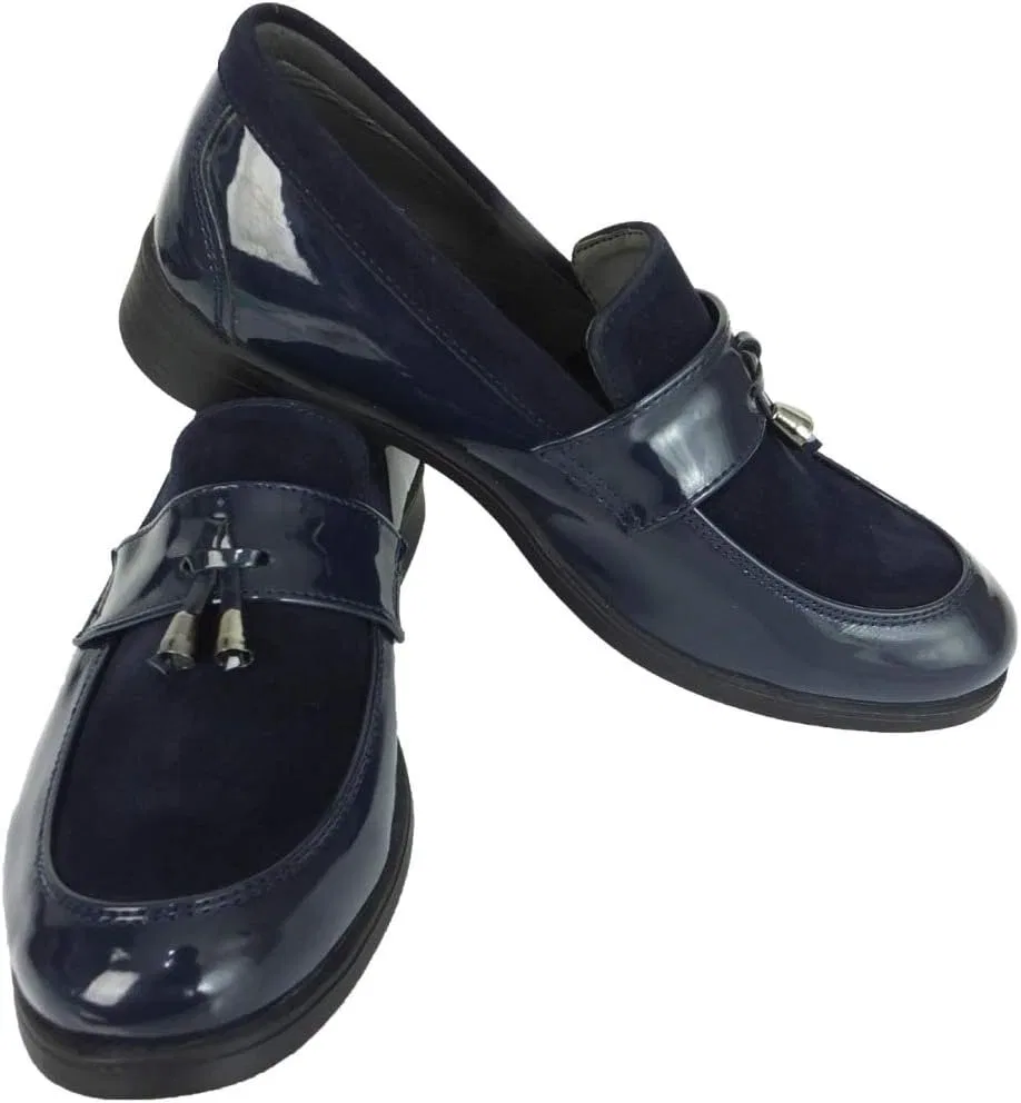 Детские туфли-лоферы с принтом фламинго SIRRI, Navy Blue — фото 3