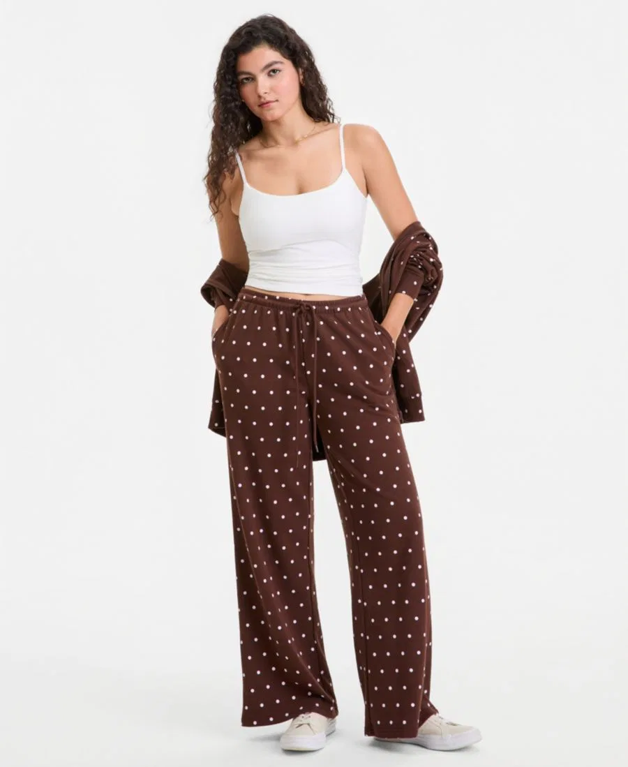 Широкие спортивные брюки с принтом, на кулиске Rebel Veil, Brown Polkadot