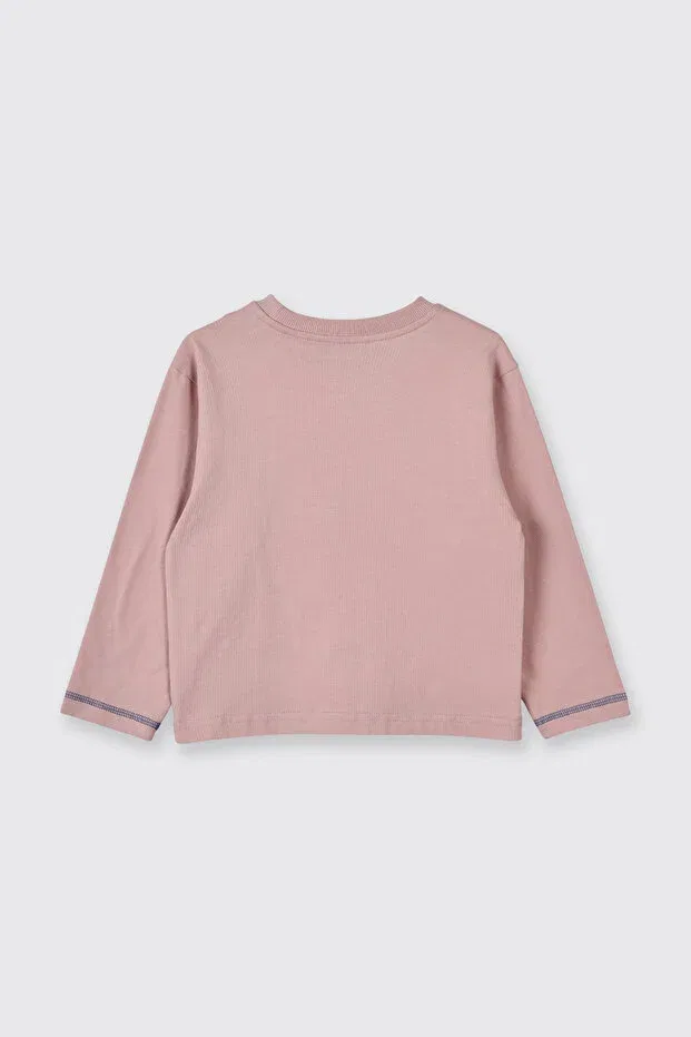 Детская футболка для мальчиков с длинным рукавом с принтом Panço, Pink — фото 2