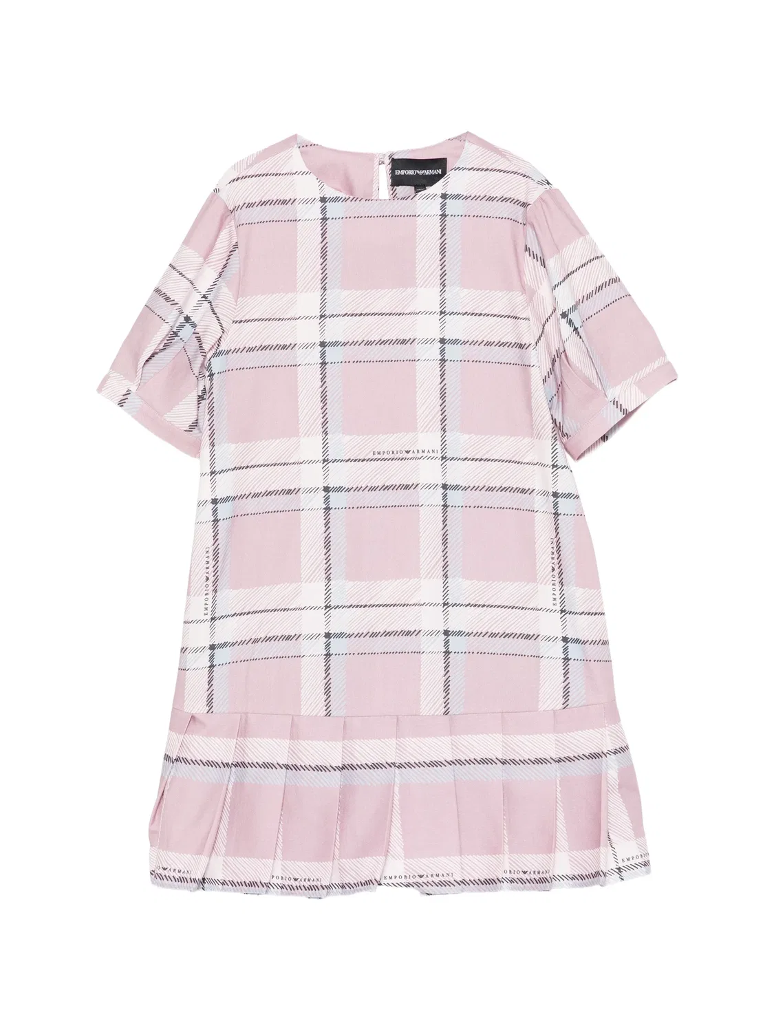 Плиссированное платье в клетку, розовое Emporio Armani, розовый