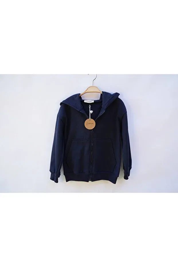 Детское худи с капюшоном для девочек оверсайз Sisaboom, Navy Blue