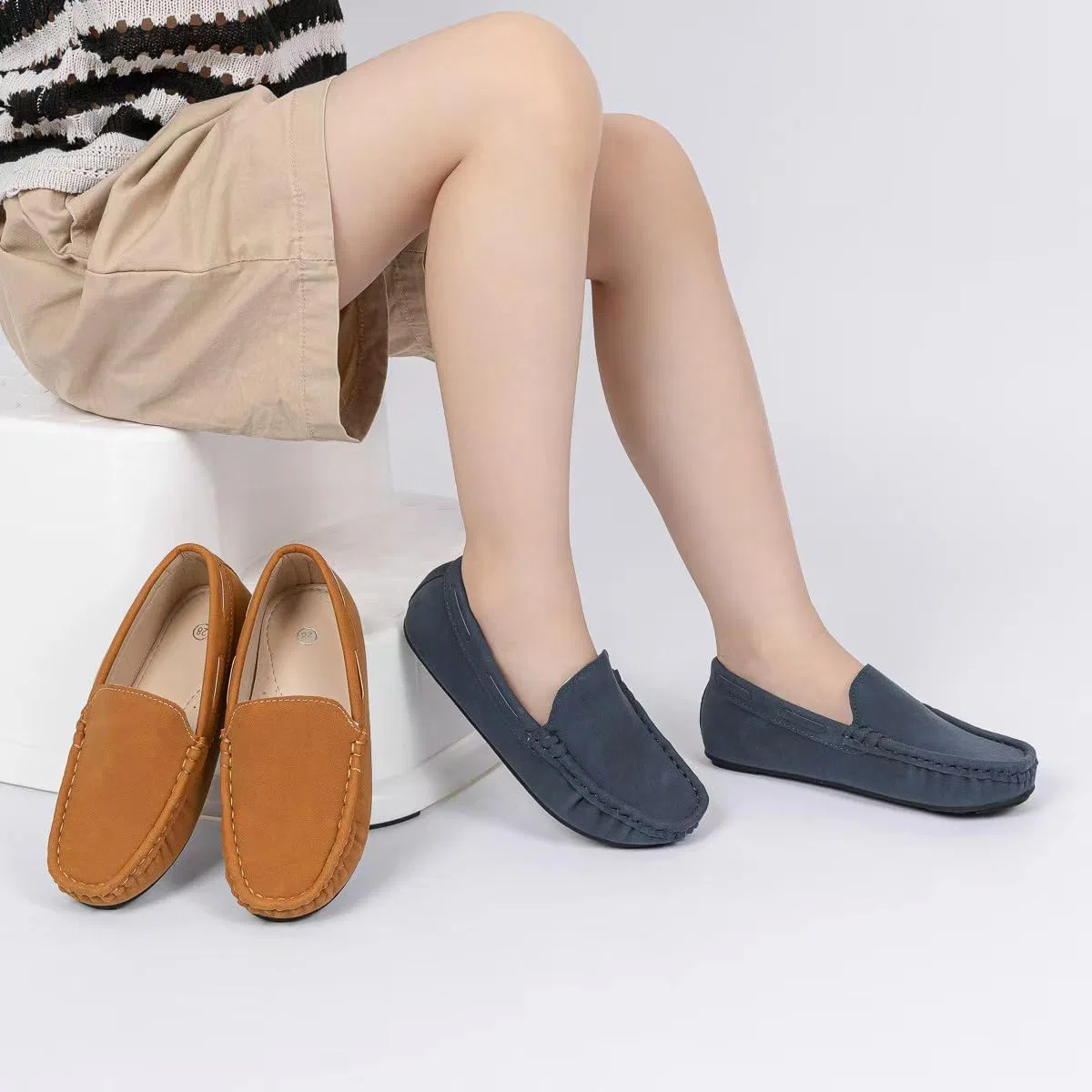 Детские туфли-лоферы для мальчиков с мягкой подошвой Moceen, Navy Blue — фото 2