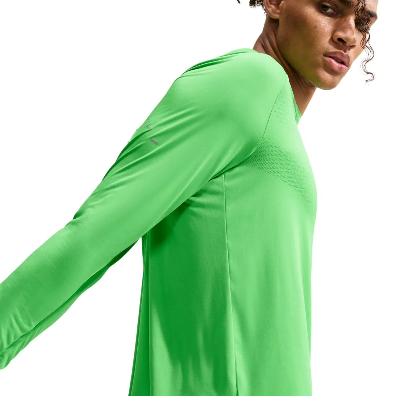 Мужская футболка с длинным рукавом Nike Dri-FIT ADV Stride LS Top, Green Spark/Reflective Silver — фото 2