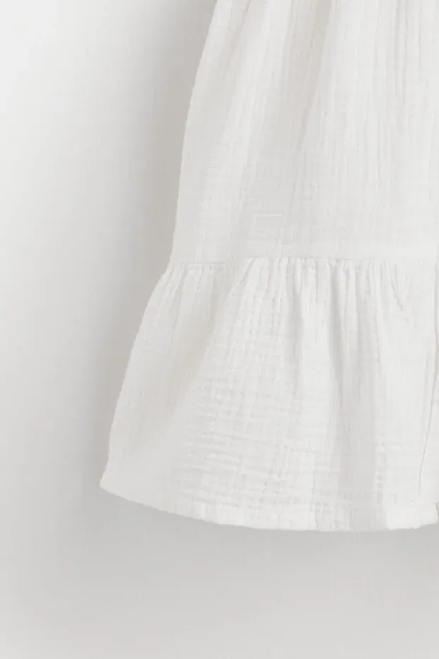 Детское платье для девочек с коротким рукавом Shirt dress with elastic waist Lefties, Broken White — фото 4