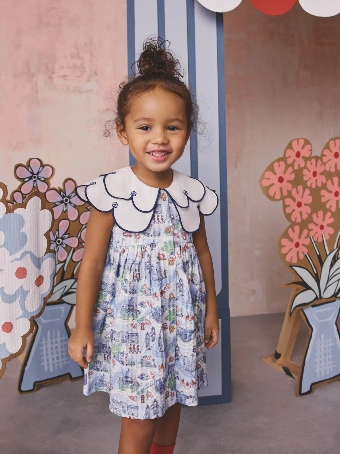Платье с воротником, модель Collared Dress Next, синий