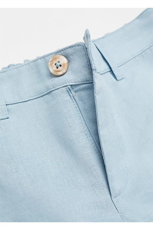 Детские шорты для мальчиков хлопковые Mango Kids, Sky Blue — фото 3