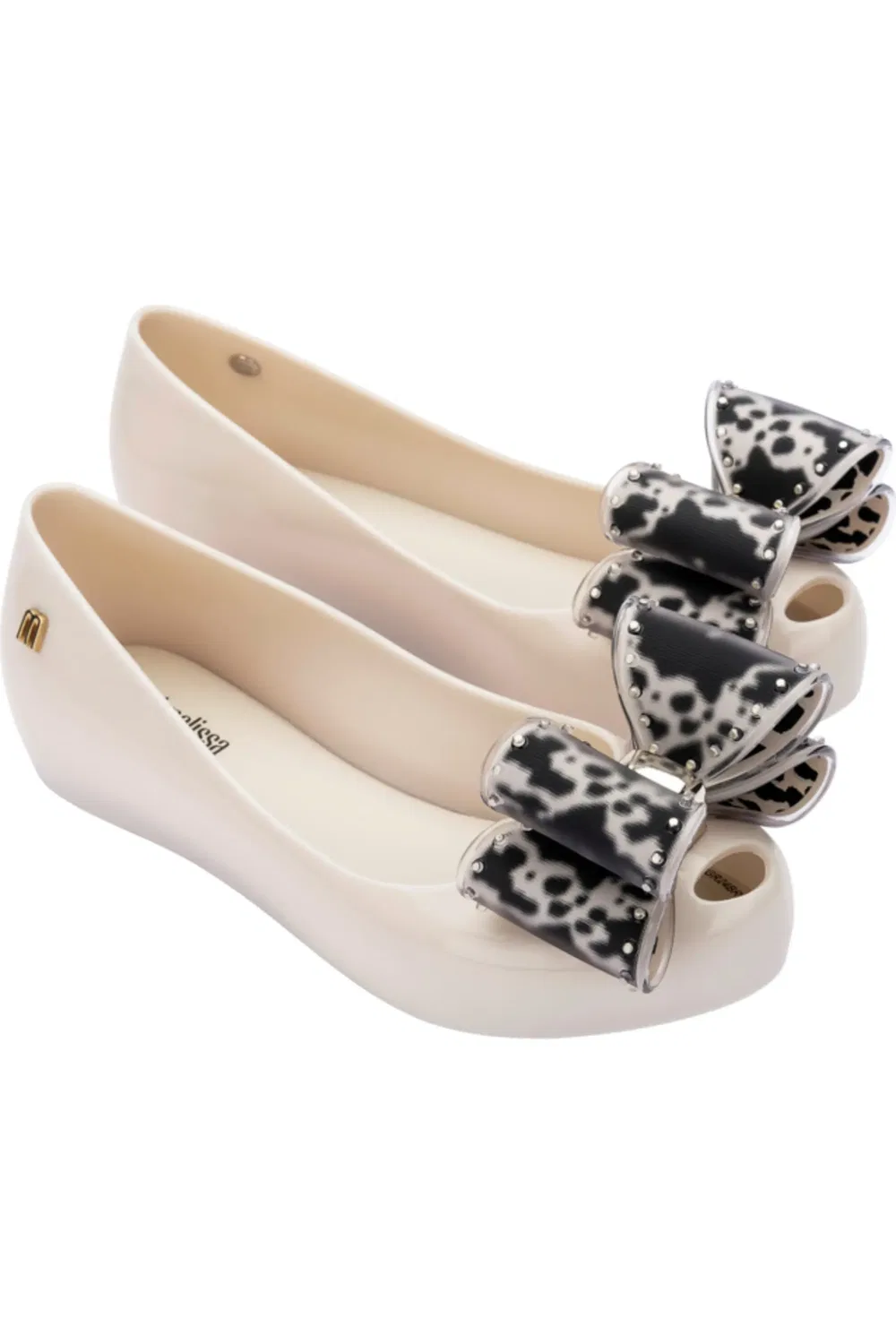 Детские балетки с бантом Mini Ultragirl Mini Melissa, бежевый/черный