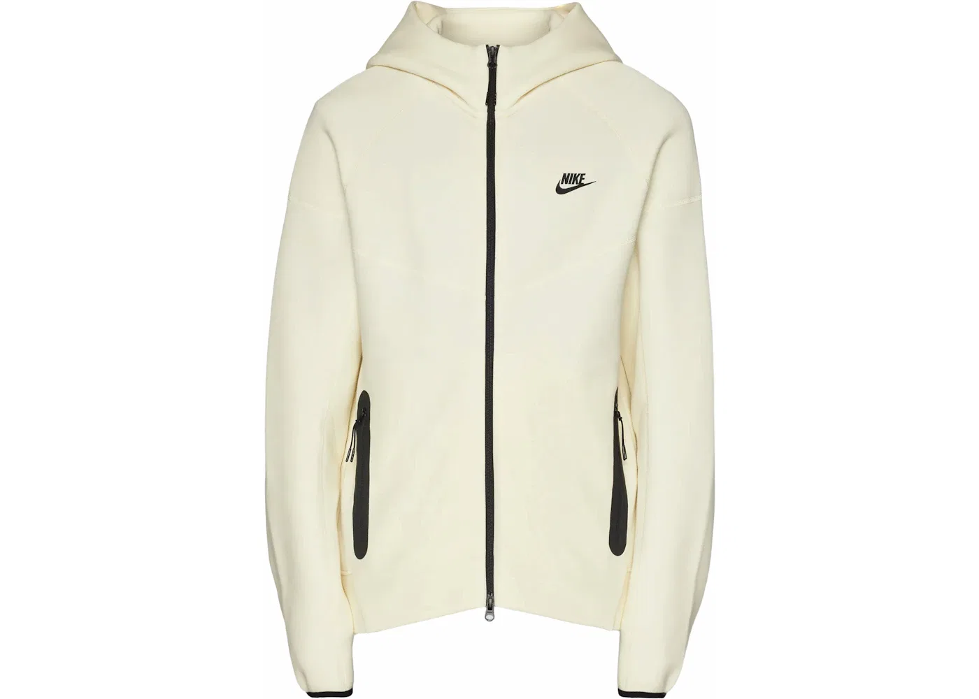 Мужская куртка-худи на молнии с капюшоном из флиса Tech Fleece Windrunner Nike, Coconut Milk/Black