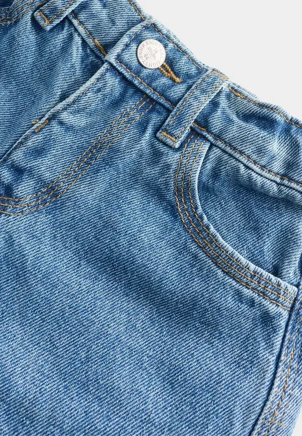 Джинсы прямые Turn up straight leg jeans Marks & Spencer, деним, деним — фото 4