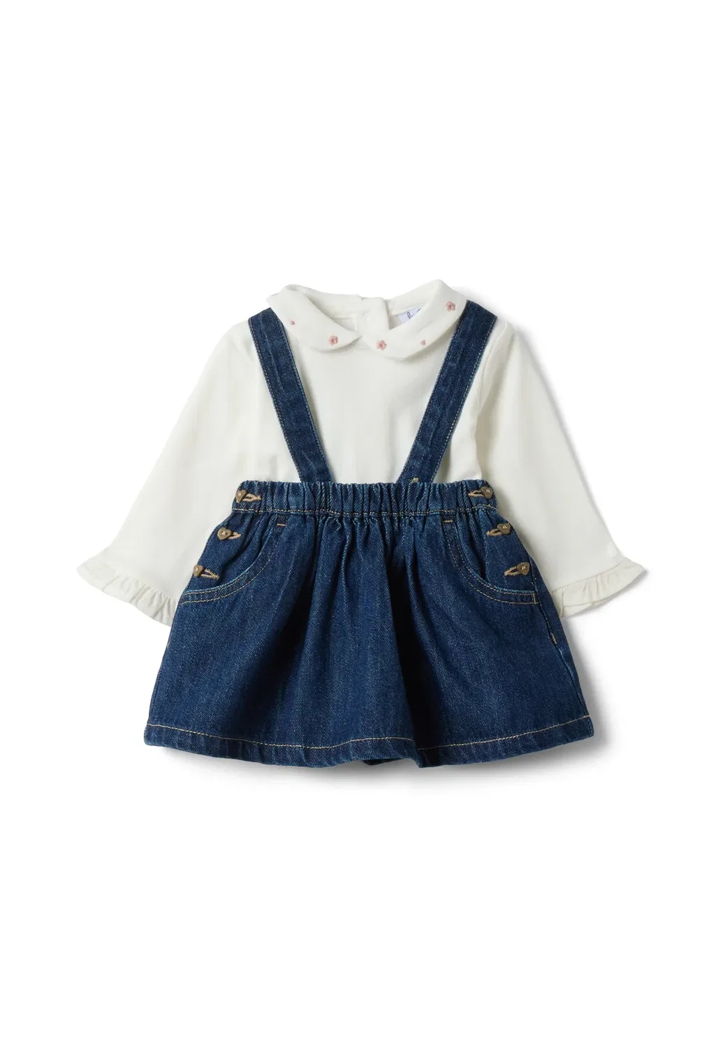 Классический воротничок для девочки. - Юбка А-силуэта Ovs, White Blue Yellow Blue