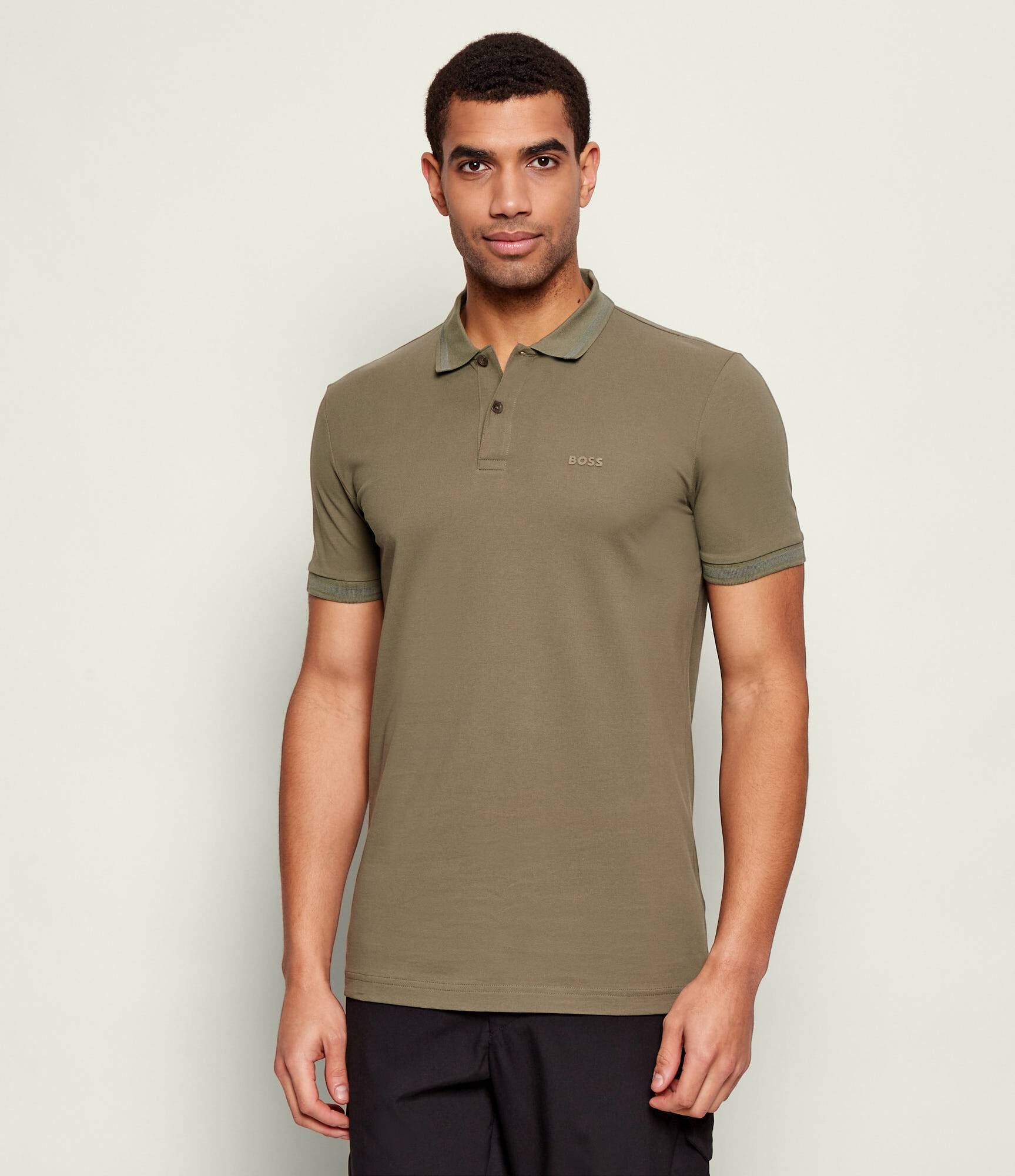 

Поло Boss Pio 1 regular fit, оливковый