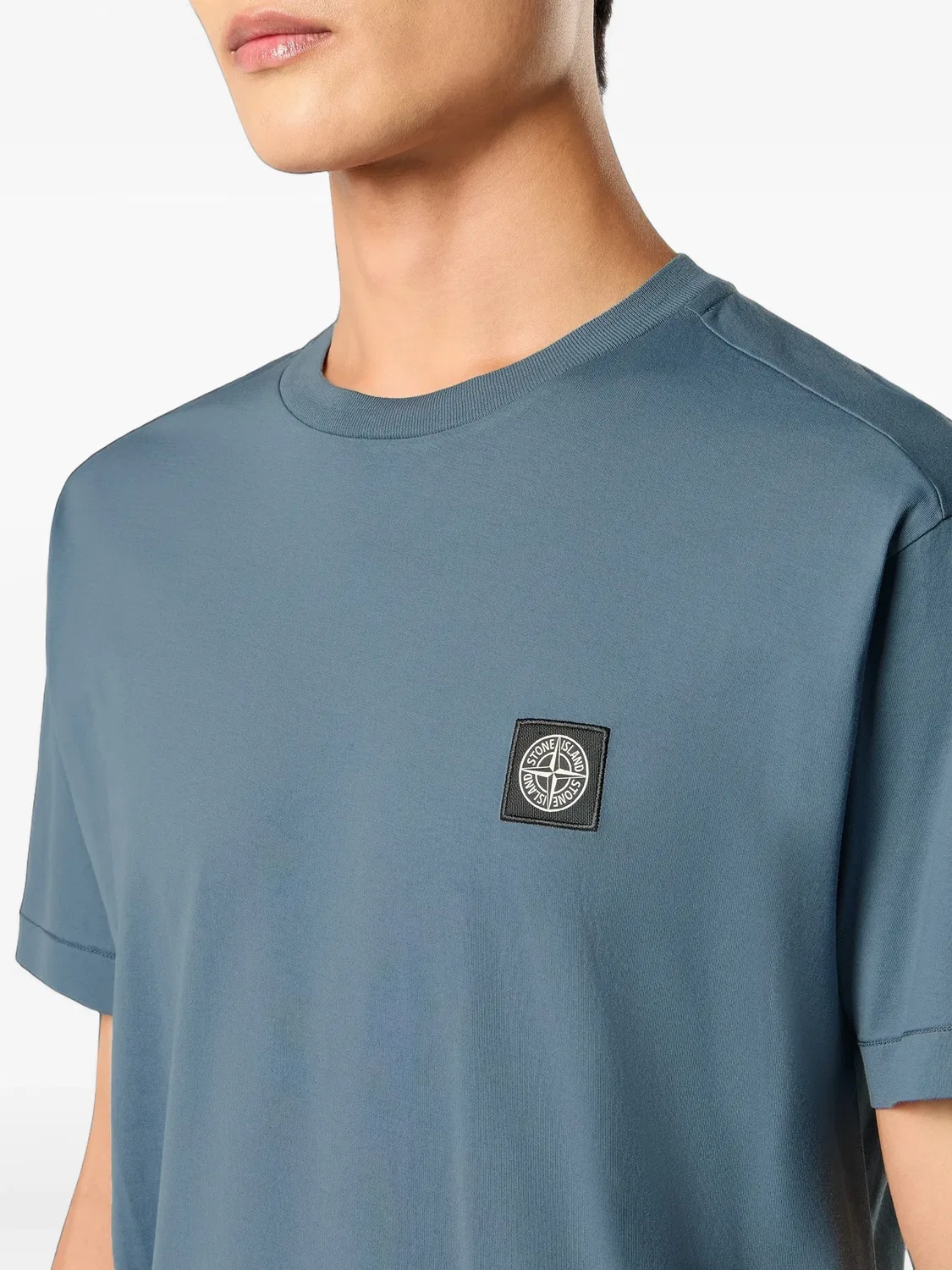 Stone Island Футболка хлопковая с нашивкой-логотипом, синий — фото 2