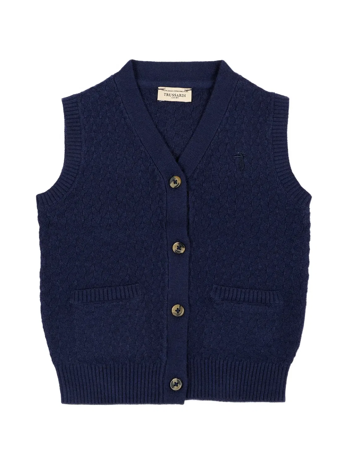 Жилет фактурной вязки Trussardi Junior, синий