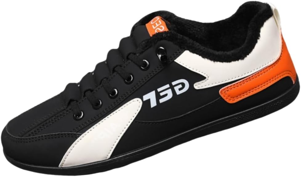 

Легкие повседневные кроссовки для мужчин - удобная обувь для улицы с противоскользящей резиновой подошвой, модный стиль (есть модели с дополнительным утеплением из хлопка) Fusecottc, черный