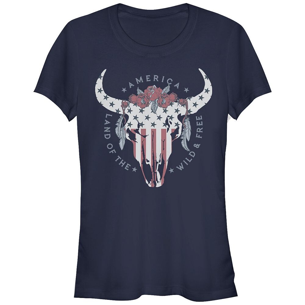 

Облегающая футболка с черепом для юниоров Land Of The Free Bull, темно-синий