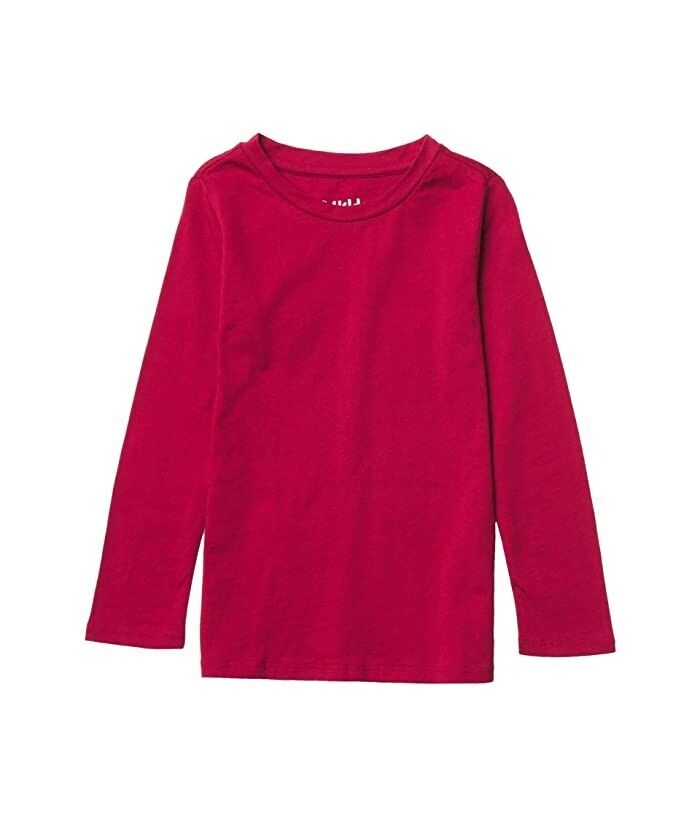 Детская футболка #4kids Essential красного цвета, 100% хлопок, с длинным рукавом, пуловер JDM1174 — фото 3