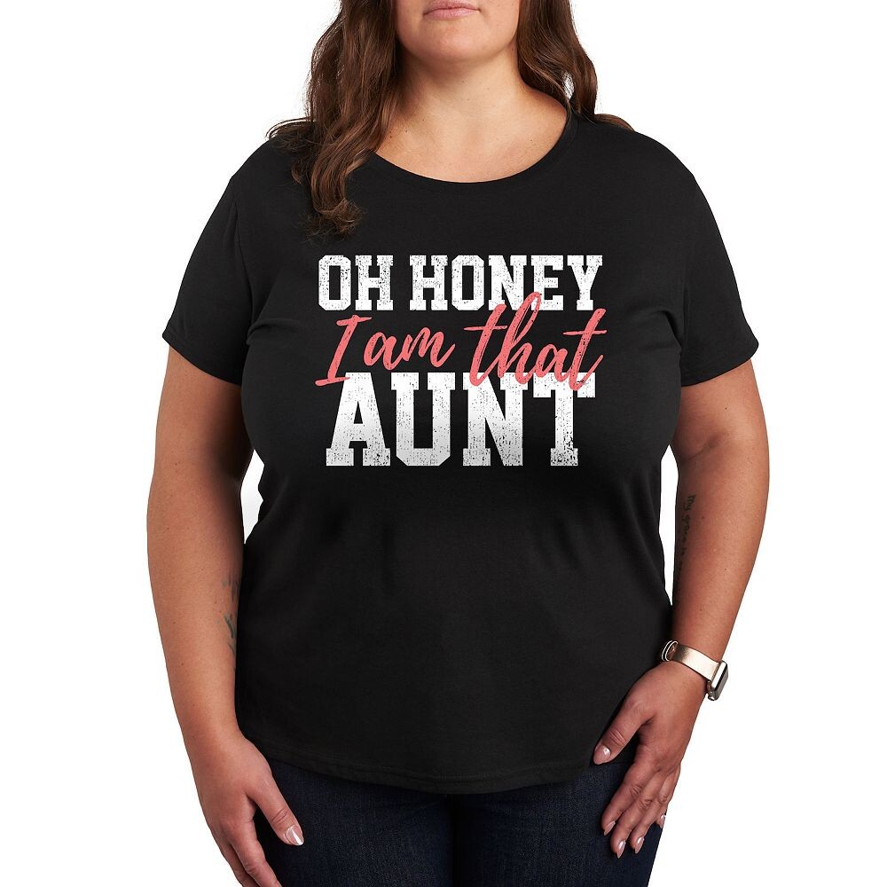 

Футболка Plus Oh Honey I Am That Aunt с рисунком Licensed Character, черный