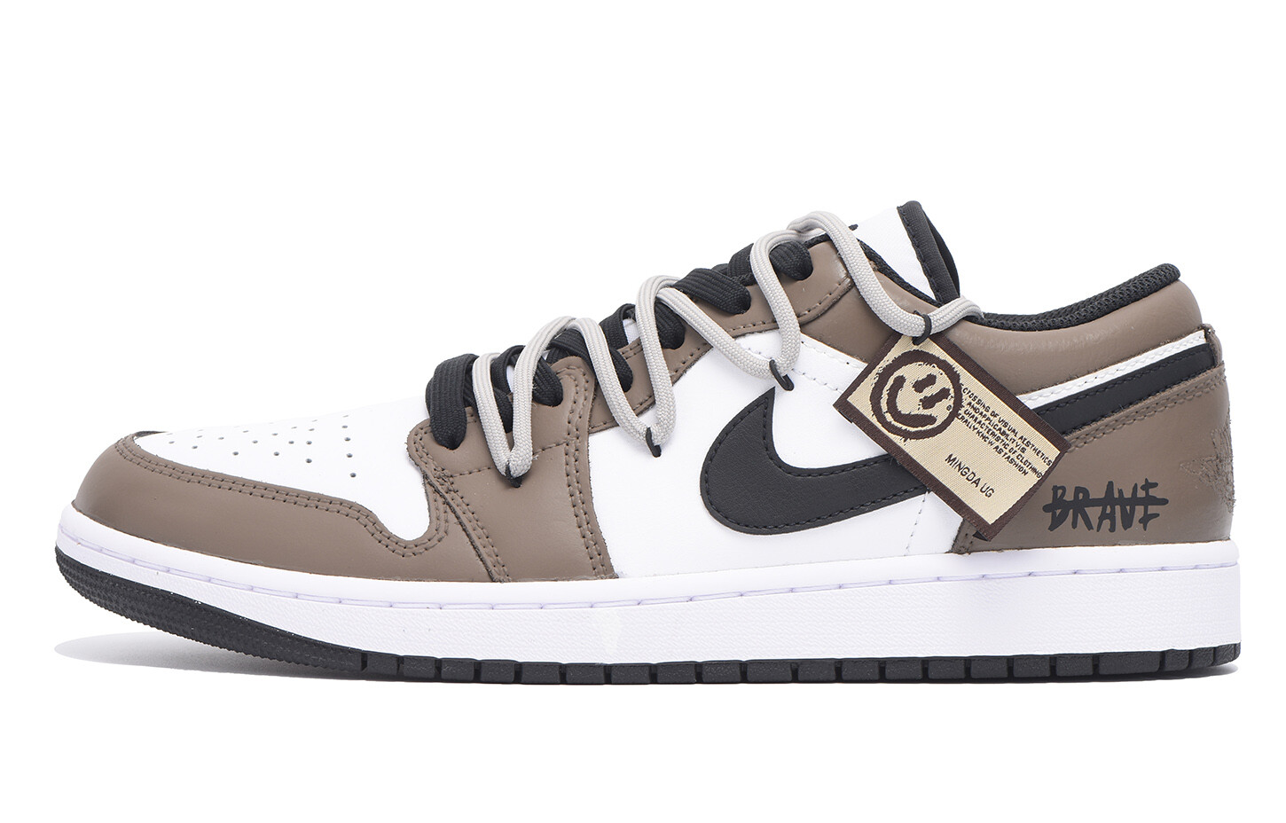 

Кроссовки Air Jordan 1 Vintage Basketball Shoes Men Low-top Brown/black/white, цвет Coffee
