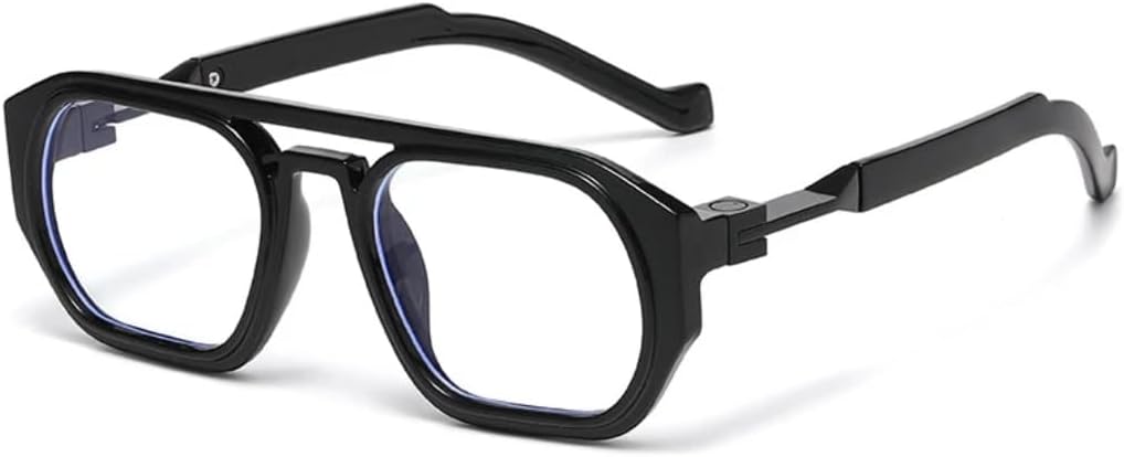 

Ретро-солнцезащитные очки с двойными перемычками для женщин, защита от УФ-излучения UV400, модные линзы с прозрачным градиентом, стильная оправа для мужчин VRTRFFTR, Black Clear