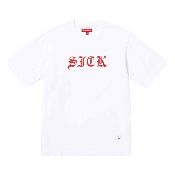 

Футболка sick s/s top 'white red' Supreme, белый