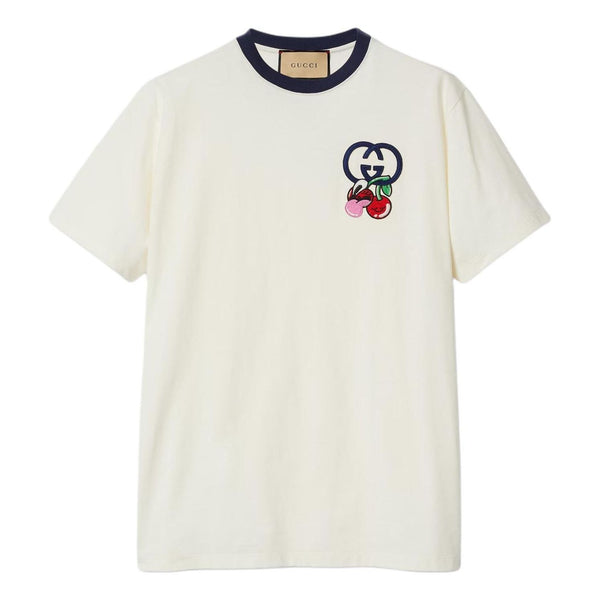 

Футболка cotton jersey t-shirt with patch 'off white' Gucci, белый