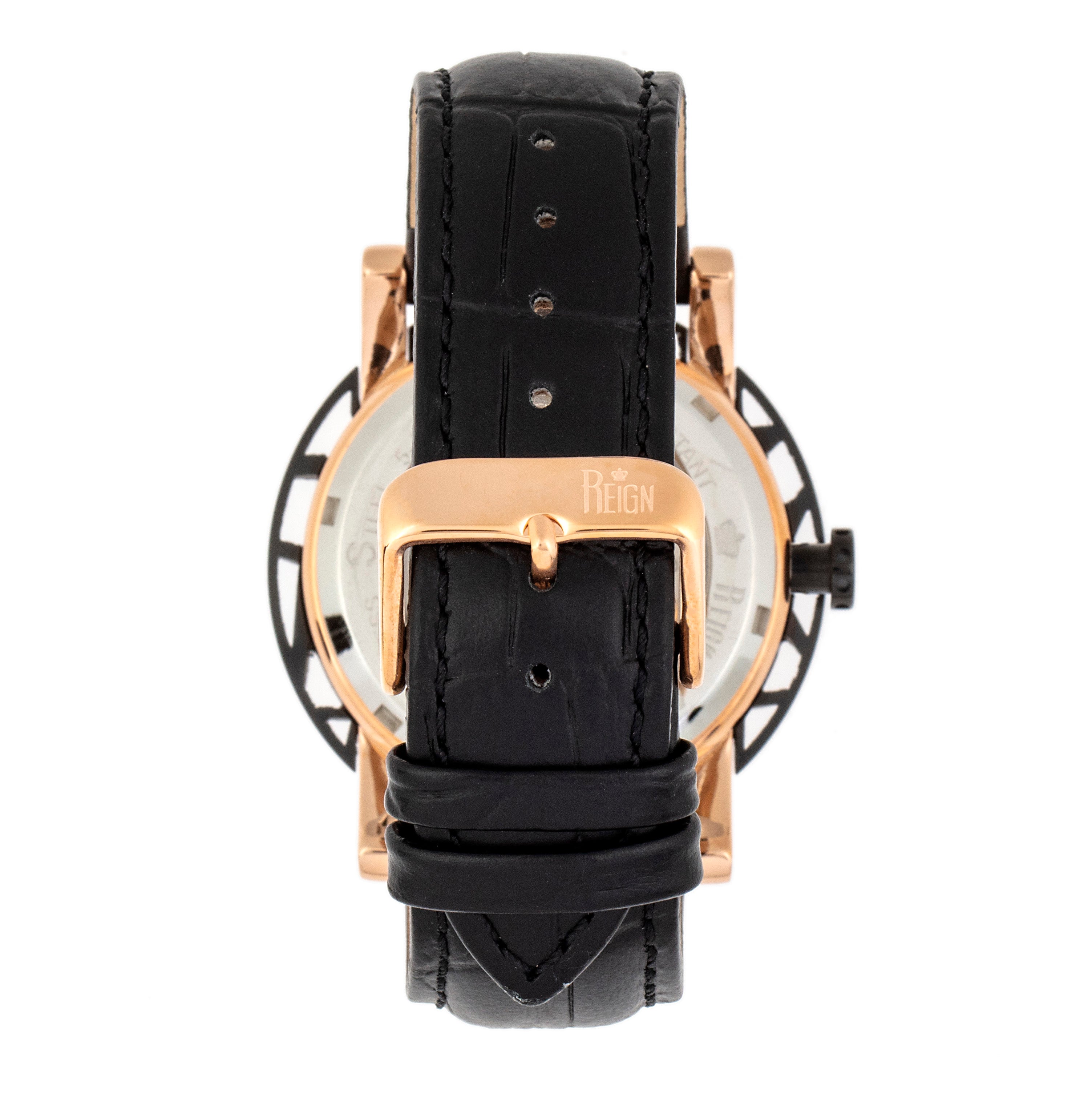 

Часы Stavros Automatic Skeleton с кожаным ремешком Reign, розовый