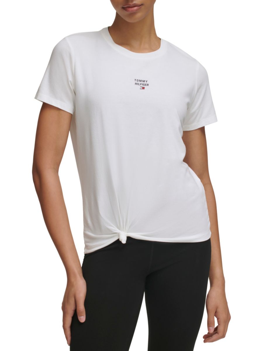 

Футболка с логотипом спереди Tommy Hilfiger, цвет Eggshell