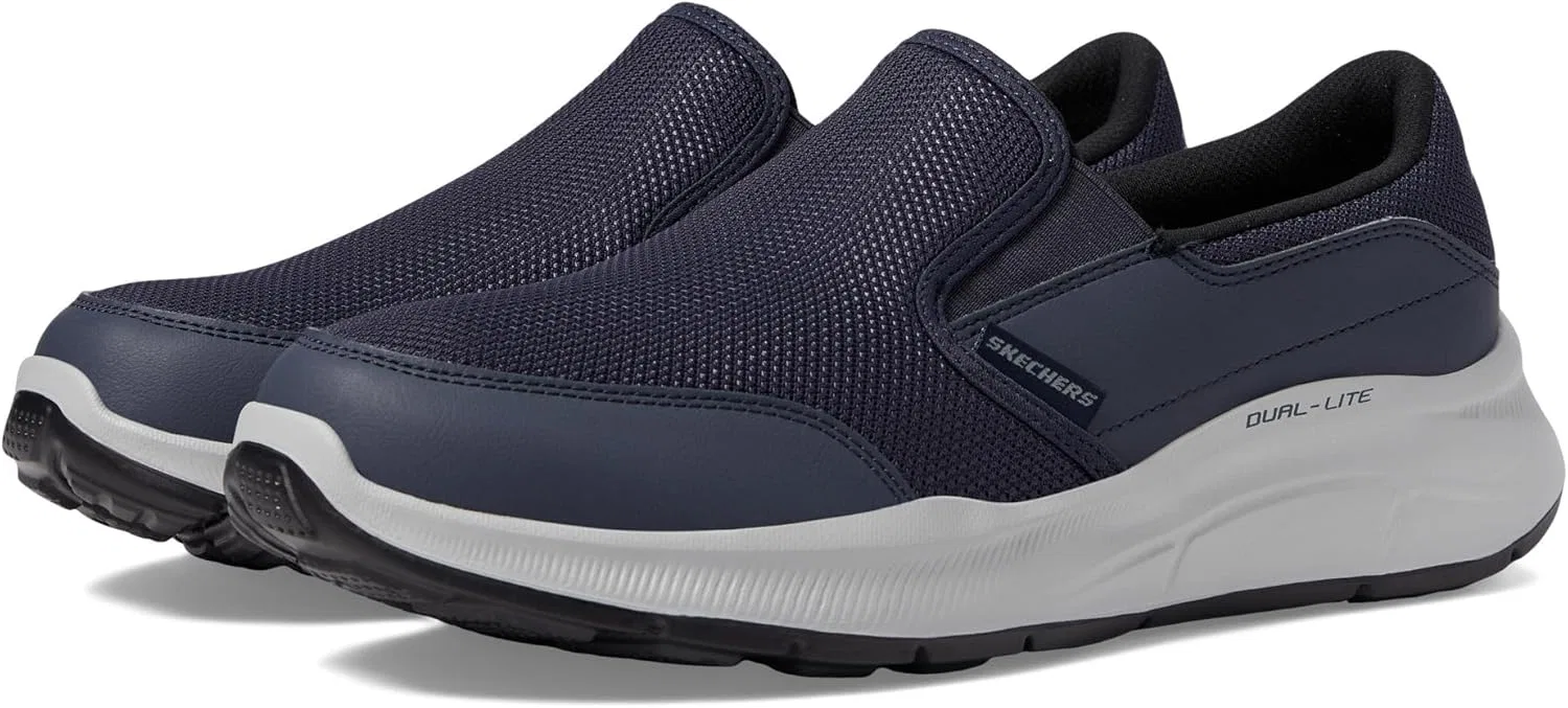 Мужские слипоны Skechers Parson-Ralven, Navy Mesh With Duraleather Trim — фото 2