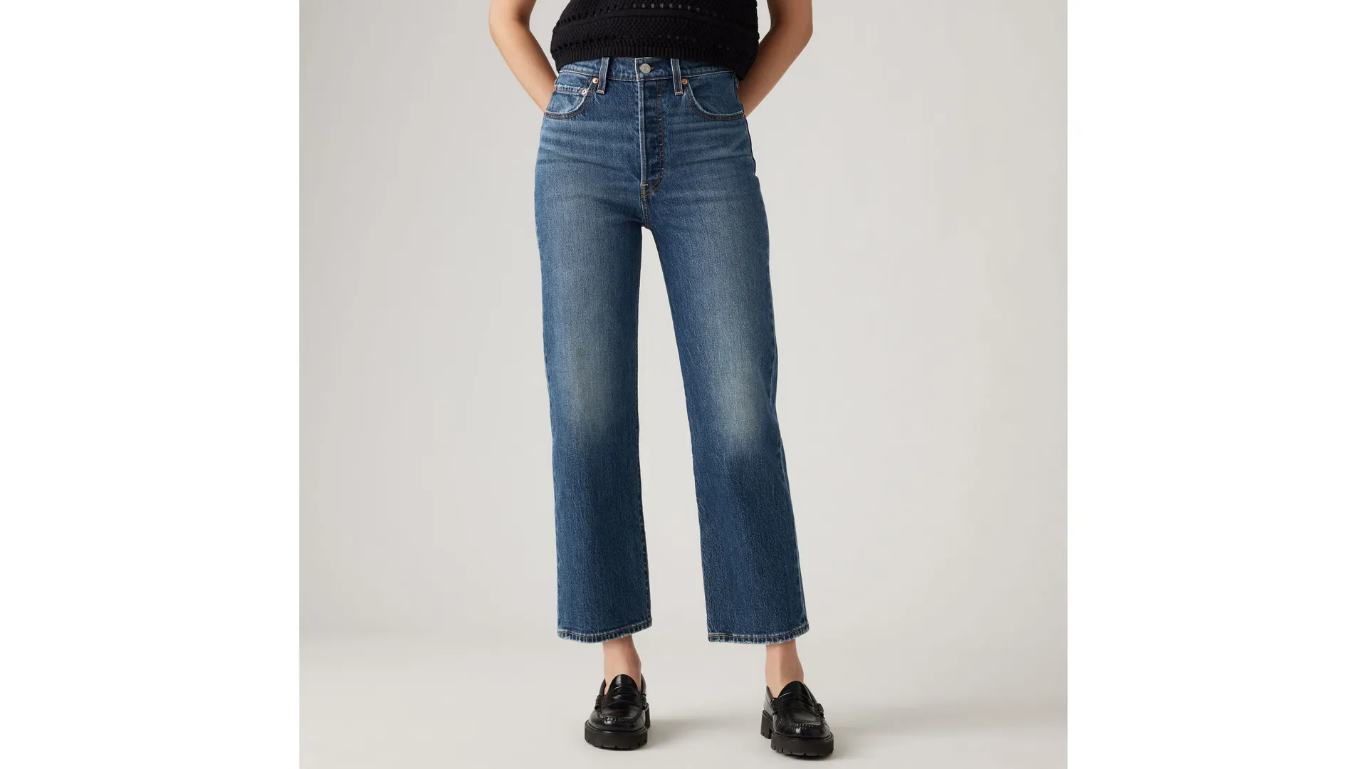 Прямые женские джинсы с эффектом реберной клетки Levi's, цвет On My Honor - Dark Wash — фото 2