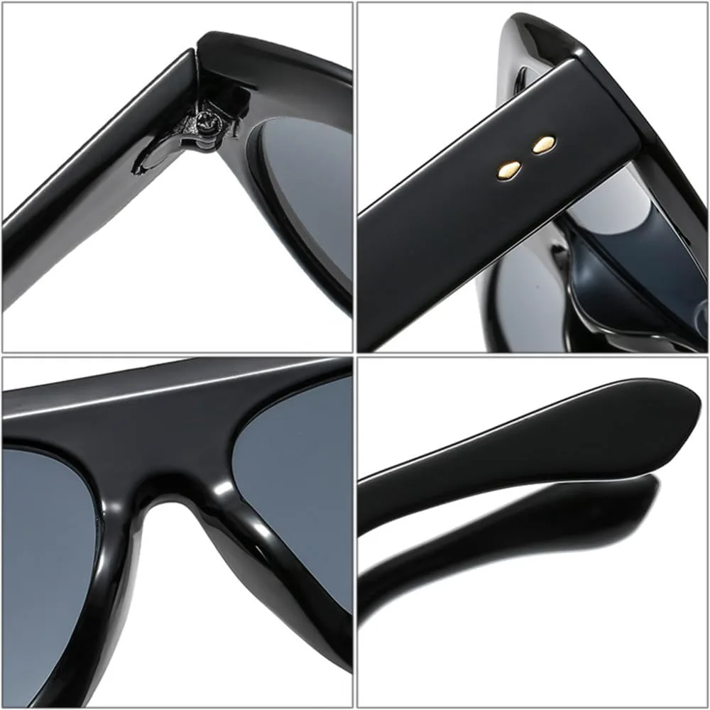 

Солнцезащитные очки MTONY для женщин, защита от УФ-излучения UV400, ретро-стиль, заклепки, градиентный дизайн; мужские круглые солнцезащитные очки, Amber Tea Gradient