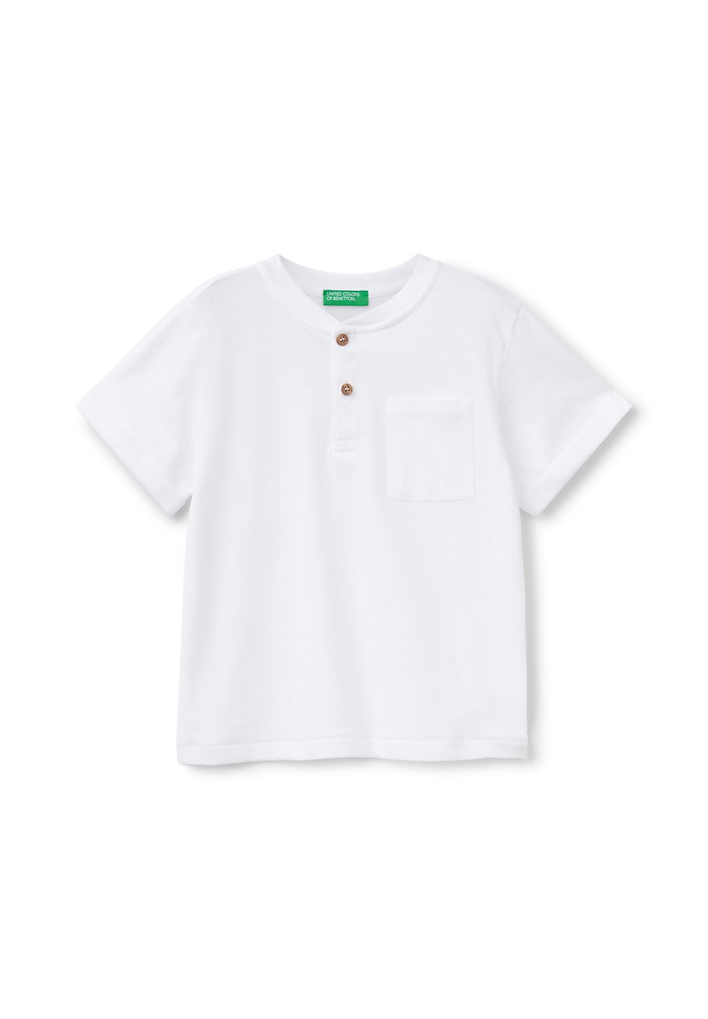 

Базовая футболка WITH HENLEY NECK United Colors of Benetton, белый