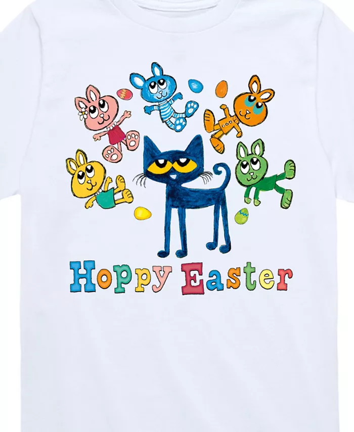 Футболка с принтом "Hoppy Easter" для малышей и мальчиков постарше Pete the Cat, белый — фото 3