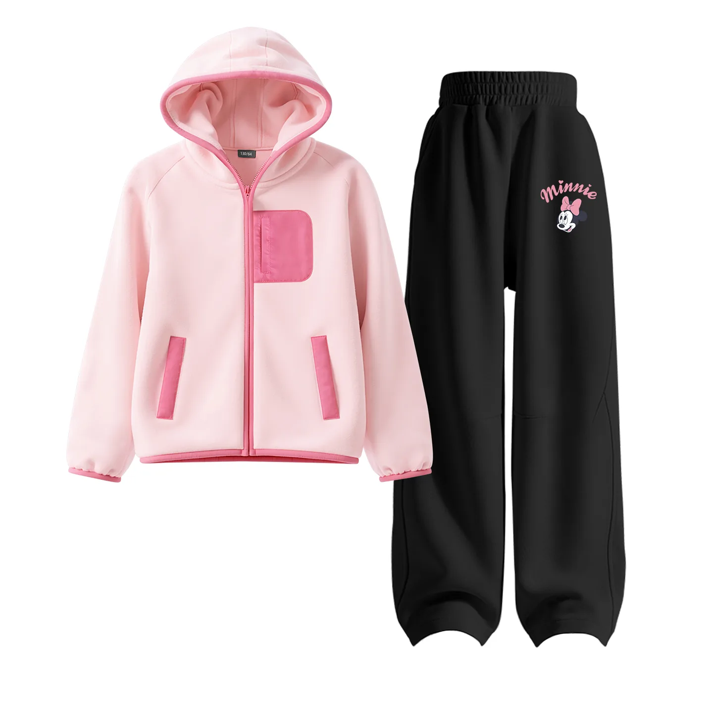 Детский спортивный костюм с круглым вырезом Disney, Solid Color Frosting Pink+Di Lift Eye K Black